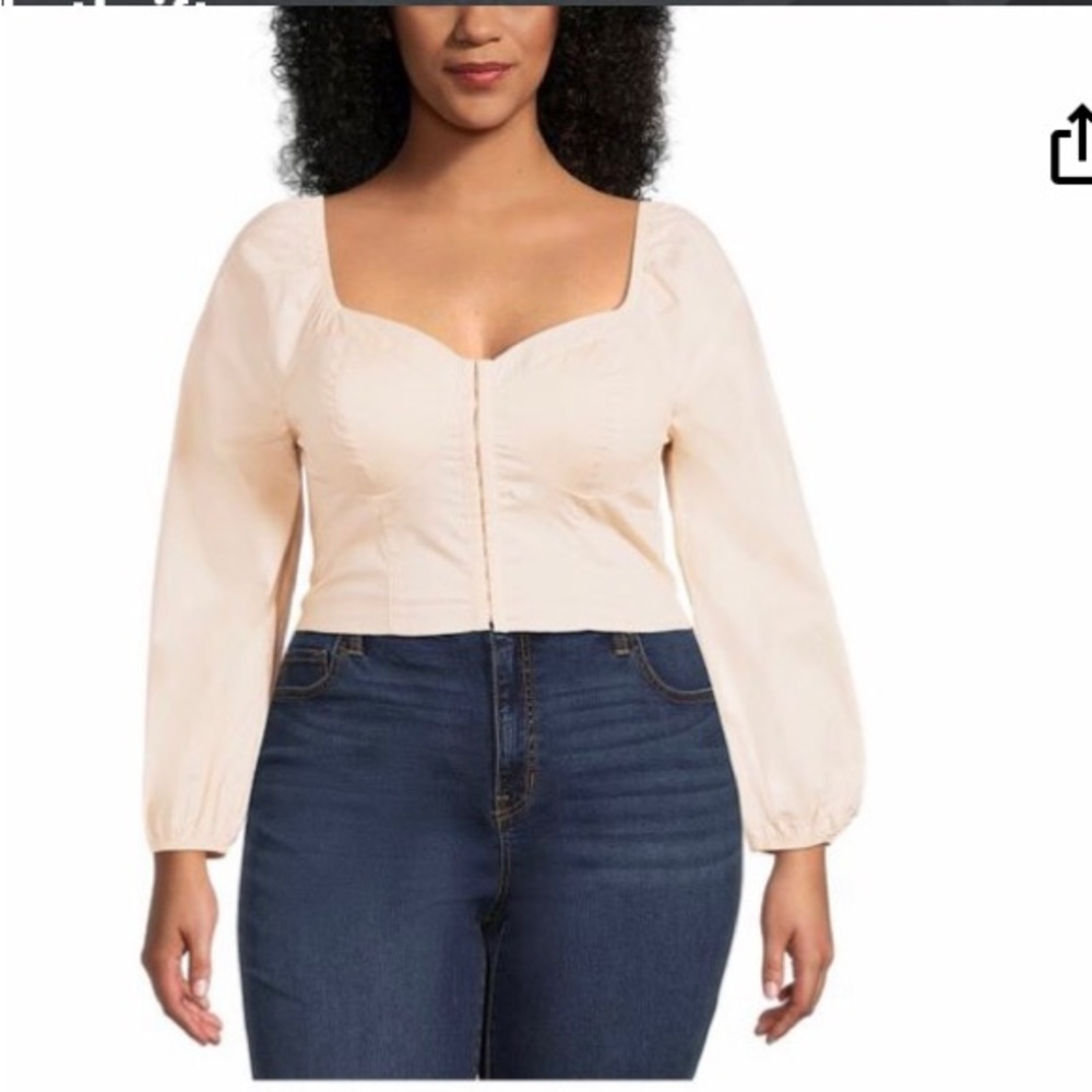NWT MADDEN NYC Corset Blouse Cropped  Size XXXL  $20